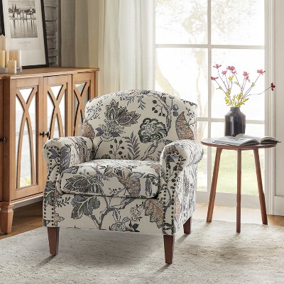 Giampiero Transitional Living Room Comfty Armchair with Nailhead Trims | ARTFUL LIVING DESIGN