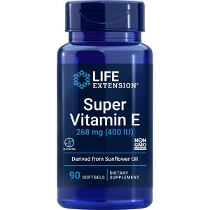 Super Vitamin E-268 mg (400 IU) by Life Extension  -  90 Softgel - 1 of 2