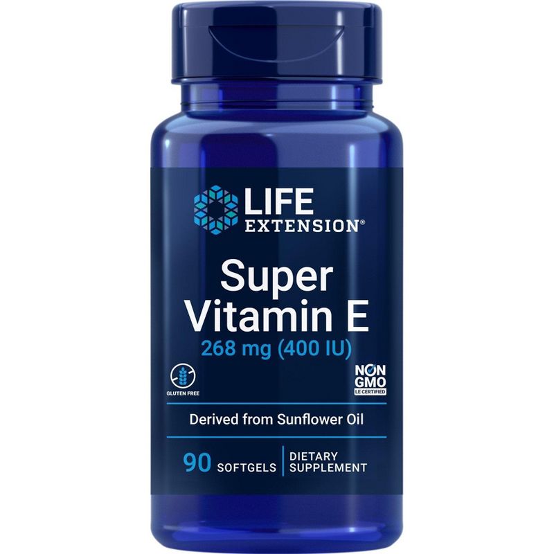 Life Extension Super Vitamin E-268 mg (400 IU)  -  90 Softgel, 1 of 3
