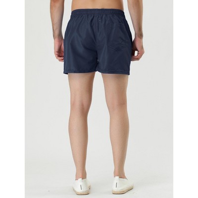 Lars Amadeus Men's Summer Solid Color Drawstring Waist Mesh Lining Bathing Swim Trunks 2 Packs Navy Blue/Purple 32 — фото 4