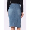INSPIRE CHIC Women's High Waist Split Hem Casual Denim Pencil Skirt - 4 of 4