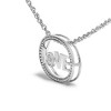 Haus of Brilliance Silver Diamond Accent "LOVE" Beaded Oval Pendant Necklace - 3 of 4