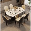 POVISON Contemporary Upholstered Dining Chairs Set of 2, High Back Armchairs, Gray - 3 of 4