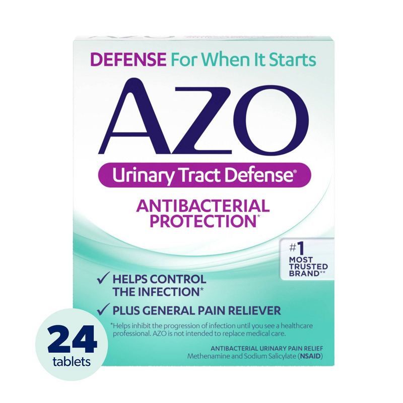 AZO Urinary Tract Defense, Antibacterial Protection + UTI Pain Relief - 24ct, 1 of 10