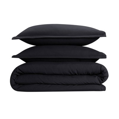 Black Twin/Twin XL Hypoallergenic Duvet Cover Set