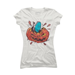 Junior's Design By Humans Halloween smashed pumpkin By BlackBerry55 T-Shirt - 1 of 2