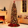 6FT/7.5FT/9FT Pencil Christmas Tree with 200+ Lights, Slim Artificial Xmas Tree for Small Spaces, Home, Office, Apartment, Holiday Decor - 4 of 4