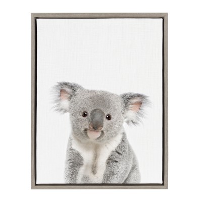 18" x 24" Sylvie Baby Koala Framed Canvas by Amy Peterson Gray - Kate and Laurel