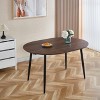 Extensible table,DINING TABLE,OFFICE TABLE,COFFEE TABLE,black metal leg,walnut color top,100/140/180x100x75cm - 4 of 4