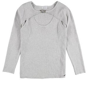 Calvin Klein Womens Ribbed Cut-Out Pullover Sweater - 1 of 2