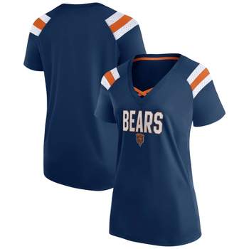 NFL Chicago Bears Women's Authentic Mesh Short Sleeve Lace Up V-Neck Fashion Jersey