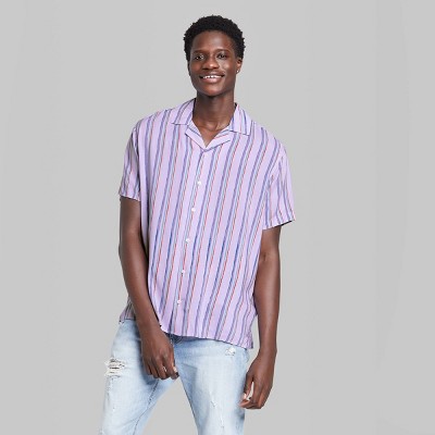Alion Mens Shirt Short Sleeve Regular Button Down Casual Vertical Striped Dress Shirt Alion Mens Shirt Short Sleeve Regular Button Down Casual Vertical Striped Dress Shirt