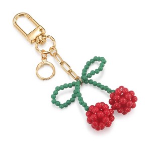 Studio Artifact Lip Charm Keychain Accessory - Beaded Cherries