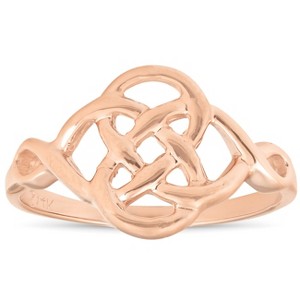 Pompeii3 Solid 14k Rose Gold Celtic Handmade Womens Ring - 1 of 4