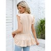 Clearlove Womens Summer Tops Dressy Casual V Neck Ruffle Short Sleeve Blouses Tops - 4 of 4