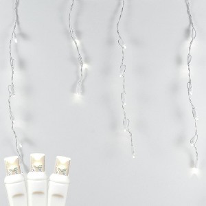 Novelty Lights Christmas LED Icicle Lights on White Wire 70 Bulbs - 1 of 2