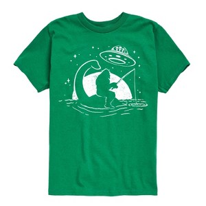 Boys' - Instant Message - Sasquatch Loch Ness Alien UFO Fishing Short Sleeve Graphic T-Shirt - 1 of 4