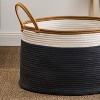 Zita Round Resin Woven Wicker Multi-Use Storage Basket with Handles - 18" x 18" x 15.7" - White-Gray - For Towel - 3 of 4