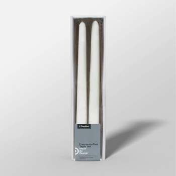 10" 2pk Unscented Taper Candle Set - Made By Design™