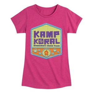 Girls' - SpongeBob SquarePants - Kamp Koral Kamp Koral Logo Badge Fitted Short Sleeve Graphic T-Shirt - 1 of 4
