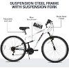 WEIZE Mountain Bike, 26"/27.5" Outdoor Cycling MTB 18 Speed, High Carbon Steel Frame with Dual Full Suspension, Black & White Bikes for Men Women - 4 of 4