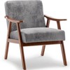 TiramisuBest Mid-Century Modern Wingback Accent Chair, Living Chair with Solid Wood & Backrest, Cozy Chair for Bedroom or Reading, Light Camel - 2 of 4