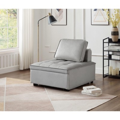 NicBex Couches for Living Room Armless Convertible Sleeping Single Sofa Bed Velvet Upholstered Couch with Removable Back for Apartment