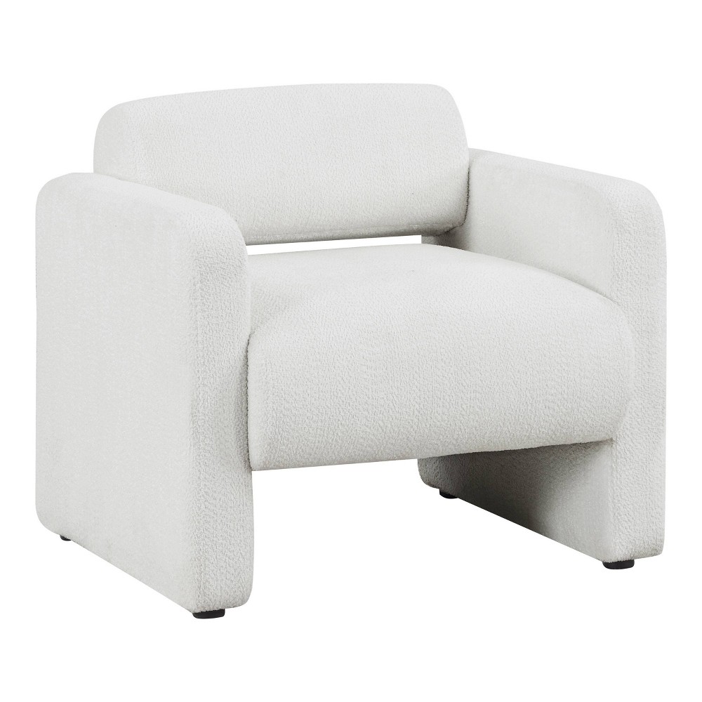 Photos - Sofa HOMES: Inside + Out Sanddrift Modern Boucle Upholstered Accent Chair White