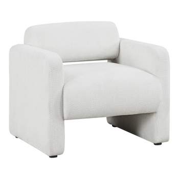 HOMES: Inside + Out Sanddrift Modern Boucle Upholstered Accent Chair White