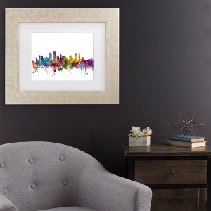 Trademark Fine Art Michael Tompsett San Diego California Skyline Matted Framed Art - 1 of 4