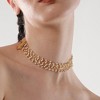 SOHI Women's Pearl White The Pebbles Collar Necklace - 4 of 4
