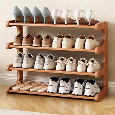 Rbied Bamboo Shoe Rack Storage Organizer,  Multi-Layer Freestanding Design for Dormitories and Entryways