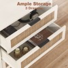 Hommpa Boho Rattan Nightstand with Charging Station, 3-Drawer Bedside Table with USB & AC Outlets - 4 of 4
