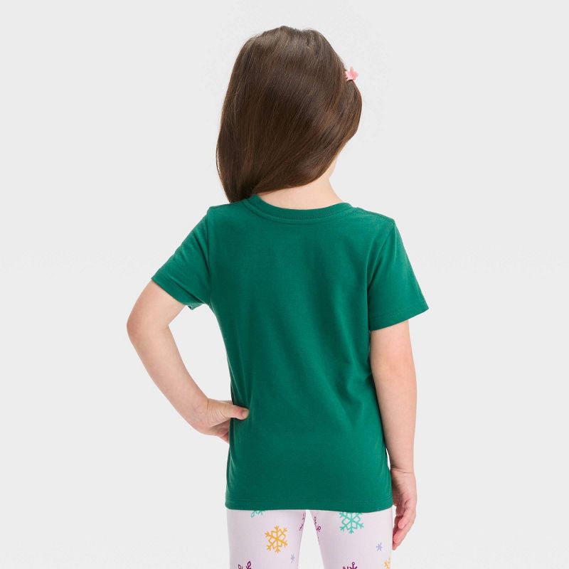 Toddler Girls' Cozy Short Sleeve T-Shirt - Cat & Jack™ Forest Green, 3 of 7