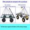 Heavy Duty Garden Cart, Utility Metal Wagon with Removable Mesh Sides and 180° Rotating Handle - 3 of 4