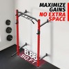 ODK Wall Mounted Power Rack, 1600LB Commercial Squat Rack for Home Gym with Multi-Grip Pull Up Bar and Landmine Attachment for Home and Garage Gym - 2 of 4