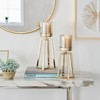 Danya B Maeve Tinted Glass Warm Gold Pedestal Hurricane Candle Holders - Set of 2 - 3 of 4