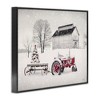 Stupell Industries Festive Red Christmas Tractor Niveous Countryside Flurries Framed Giclee Art, Black, 20" x 16" - 2 of 4