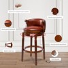 NicBex Seat Height 29.5 Inch Swivel Bar Stools,Cow top Leather Wooden Counter Height Bar Chair with Backs for Home Kitchen Counter,Brown - 4 of 4
