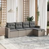 vidaXL 6 Piece Patio Sofa Set with Cushions Poly Rattan - 2 of 4