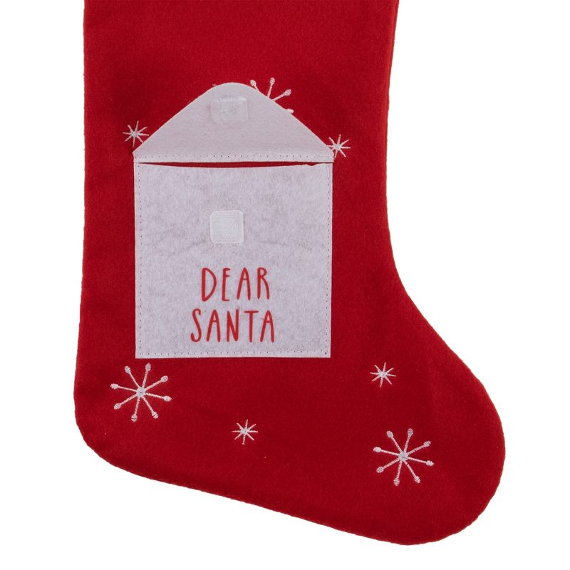 Northlight 19" Red and White "Dear Santa" Envelope Christmas Stocking, 3 of 5