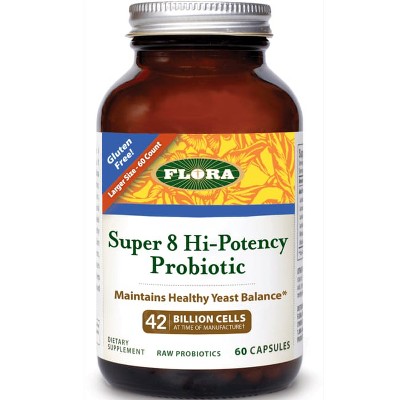Flora Super 8 Hi-Potency Probiotic 42 Billion Cfu 60 Capsules.