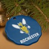 University of Rochester Primary Logo Porcelain Scalloped Holiday Christmas Tree Ornament - 4 of 4