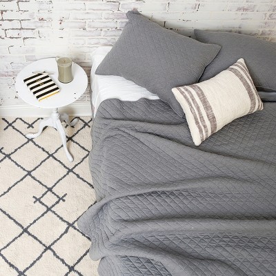 Jersey Gray Cotton Reversible King Quilt