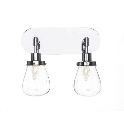 Toltec Lighting Meridian 2 - Light Vanity in  Chrome with 5" Clear Bubble Shade