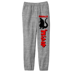 Godzilla Classic Silhouette Character with Kanji Logo Youth Boys Athletic Heather Sweatpants - 1 of 2