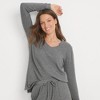 Lands' End Women's Faux Cashmere Long Sleeve Cozy Pajama Top - 4 of 4