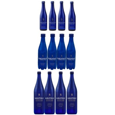 Saratoga Sparkling Multi Size Variety - 12Oz Glass, 16Oz Plastic, 28 Oz Glass - 4 Bottlles Each - 12 Pack