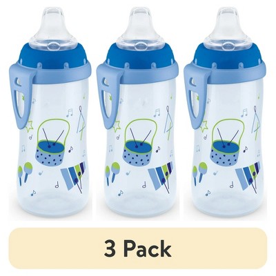 LunaLulinlk (3 pack) Toddler Active Cup, 10 oz Soft Spout Sippy Cup, 12+ Months, 1 Pack, Boys