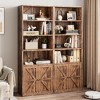 ODK Farmhouse Bookcase with Doors 11.8in Depth Display Storage Shelves 71.4in Tall Industrial Bookshelf Wooden 6 Shelf Bookshelves for Home Office - 4 of 4